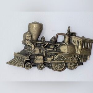 Vintage Baron Locomotive Belt Buckle in Solid Brass